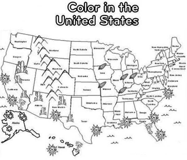 labeled usa map coloring pages printable - photo #47