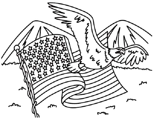 eagle with flag coloring pages - photo #11