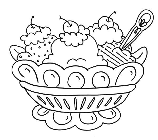 icecream sundae coloring pages - photo #30