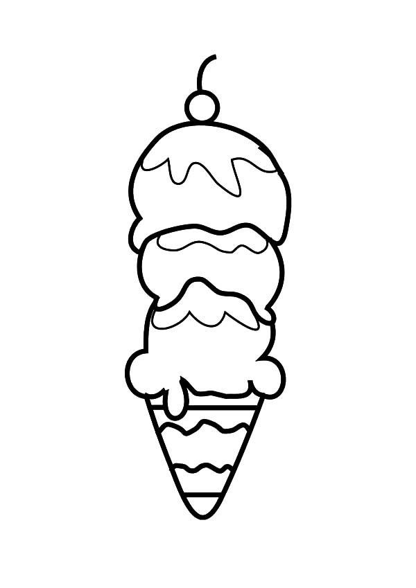 Coloring Pages Ice Cream Cones Cone Chocolate Draw Gambar Sketsa