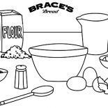 Bakery, All Ingredients In The Bakery Table Coloring Pages: All Ingredients in the Bakery Table Coloring Pages