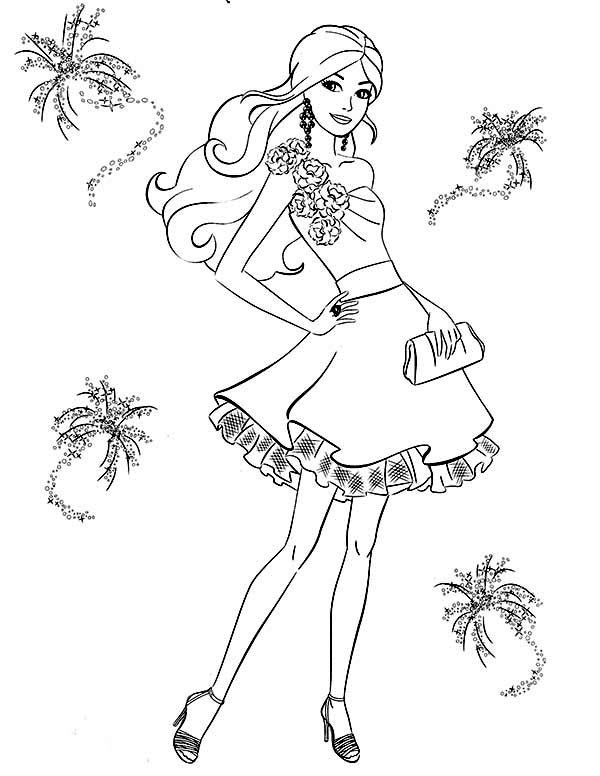 Barbie, : Barbie Style for Garden Party Coloring Pages