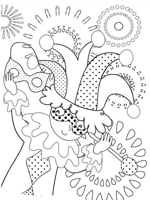 Circus and Carnival, : Circus and Carnival Clown Coloring Pages