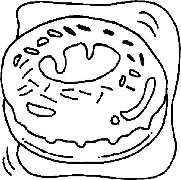 Foods, : Delicious Donut Food Coloring Pages
