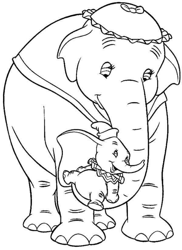 Dumbo the Elephant, : Dumbo the Elephant Lift by His Mrs Dumbo Coloring Pages