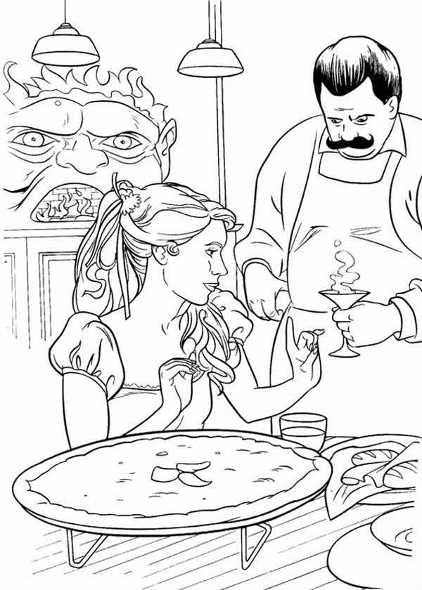 Enchanted, : Giselle Prepared a Meal in Enchanted Coloring Pages