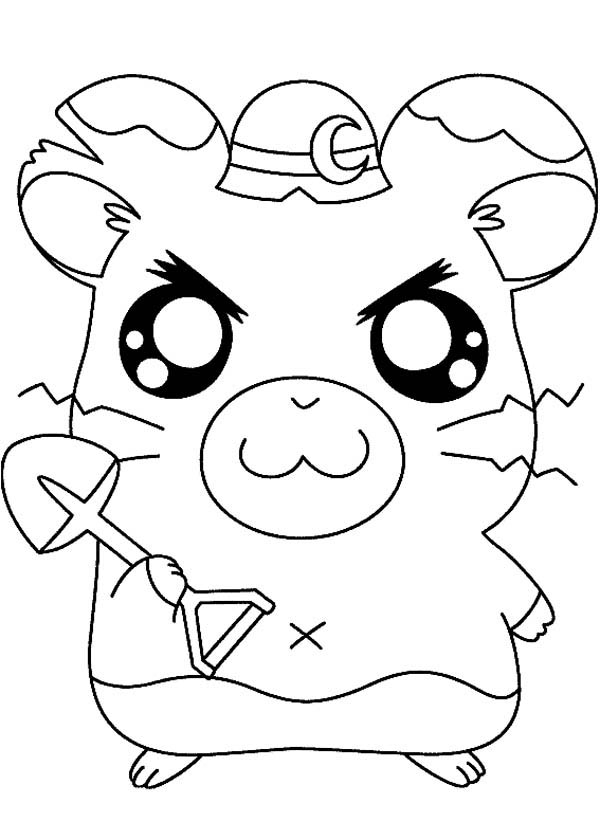 Hamtaro, : Hamtaro the Construction Worker Coloring Pages