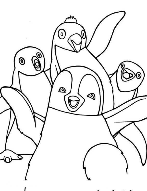 Happy Feet, : Happy Feet Erik and Friends Coloring Pages