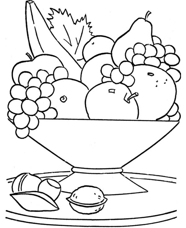 Foods, : Healthy Food Coloring Pages