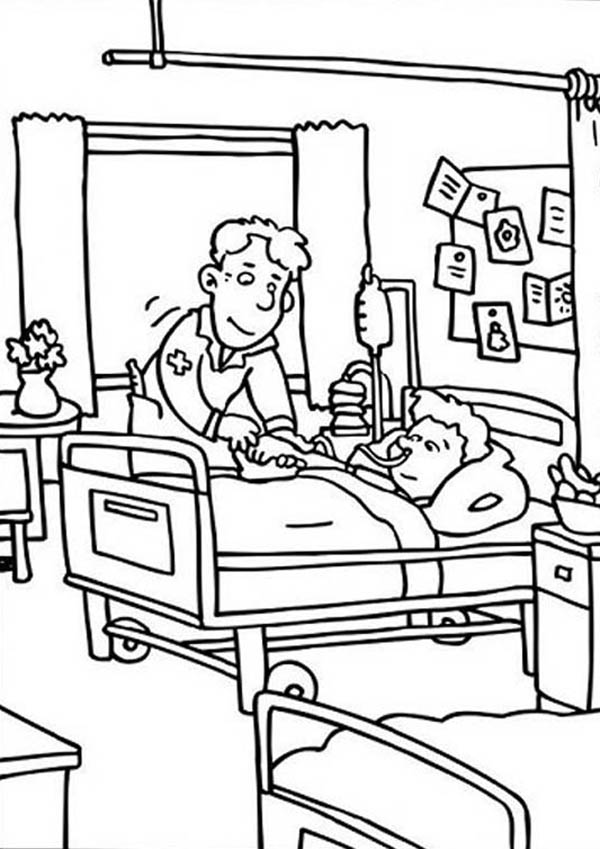 Hospital, : Hospital Still Unconscious Coloring Pages