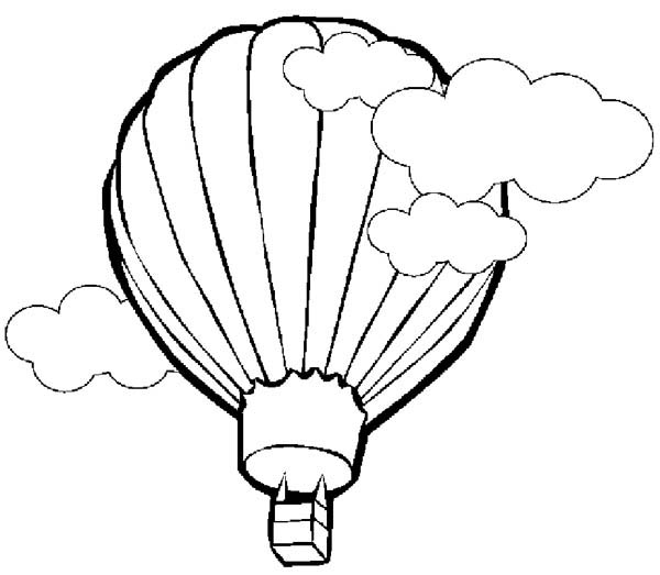 Hot Air Balloon, : Hot Air Balloon Reach the Sky Coloring Pages
