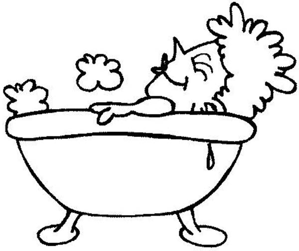 Bath, : Relaxing While Take a Bath Coloring Pages