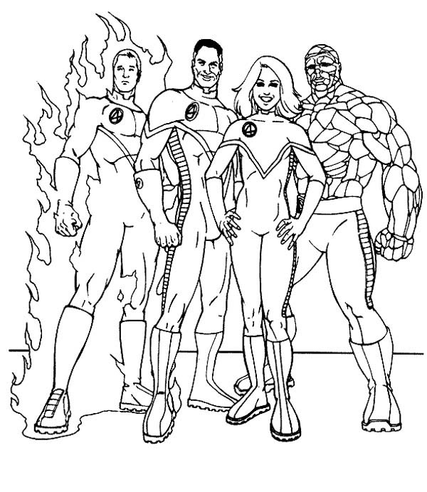 Fantastic Four, : The Famous Fantastic Four Coloring Pages