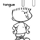 Letter T, Alphabet Letter T Is For Tongue Coloring Page: Alphabet Letter T is for Tongue Coloring Page