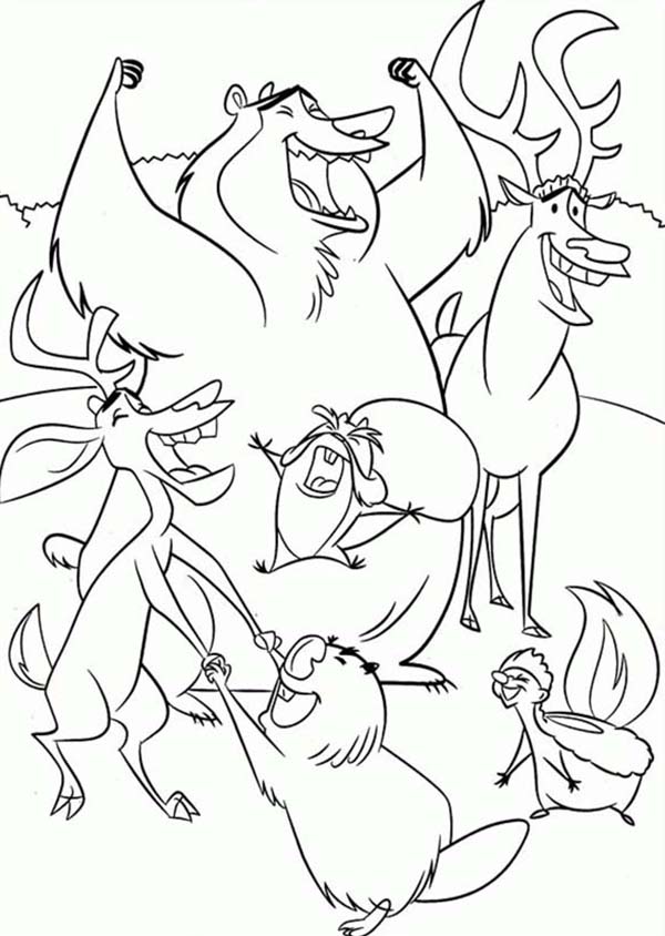 Oliver and Company, : Animal in Timber National Forest are Happy in Open Season Coloring Pages
