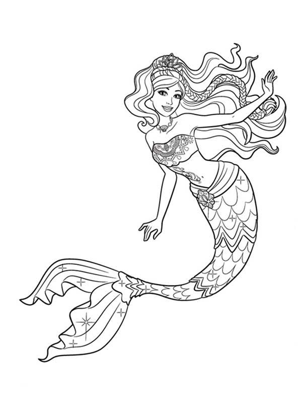 Mermaid, : Barbie Mermaid Tale Coloring Pages