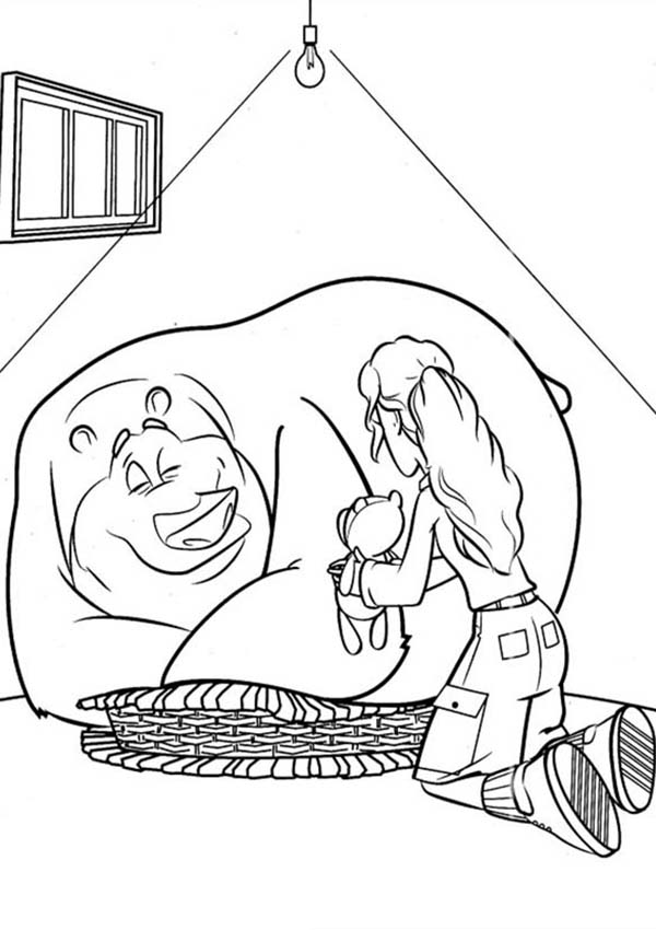 Oliver and Company, : Beth Put Little Bear Beside Boog in Open Season Coloring Pages