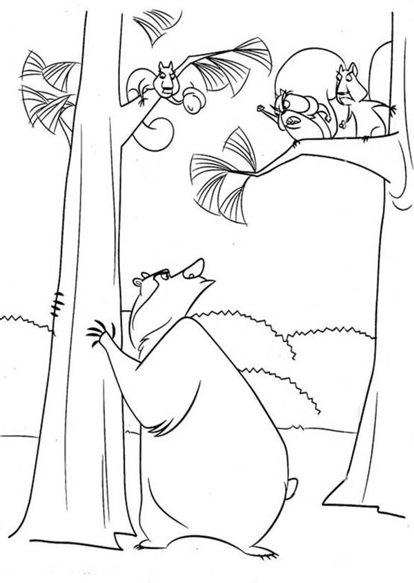 Oliver and Company, : Boog Talking to Another Animal in Open Season Coloring Pages