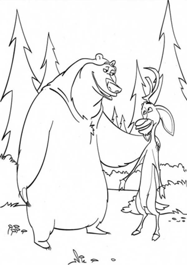 Oliver and Company, : Boog and Elliot are Best Friend in Open Season Coloring Pages