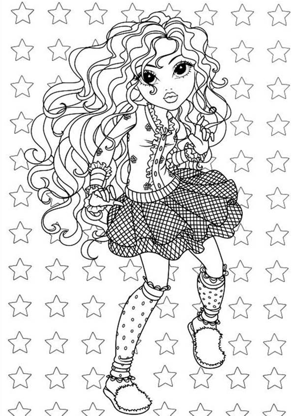 Moxie Girlz, : Bria Wearing Casual Outfit in Moxie Girlz Coloring Pages