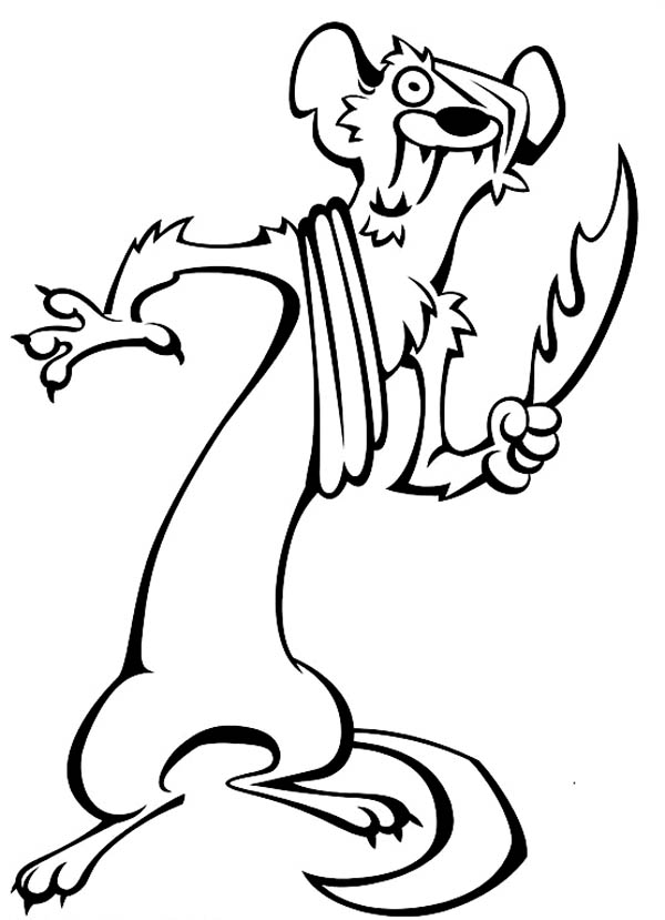 Ice Age, : Buck the Weasel from Ice Age Coloring Pages