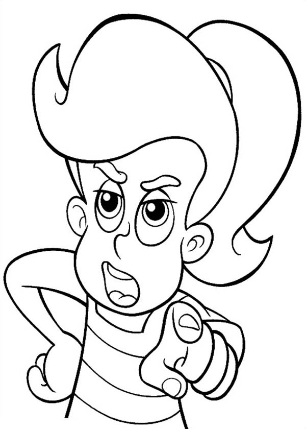 Jimmy Neutron, : Cindy Vortex Feeling Upset to Jimmy Neutron Coloring Pages