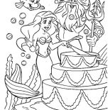 Mermaid, Disney Mermaid Princess Ariel Birthday Coloring Pages: Disney Mermaid Princess Ariel Birthday Coloring Pages