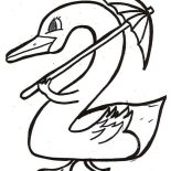 Number 2, Duck Number 2 Coloring Page: Duck Number 2 Coloring Page