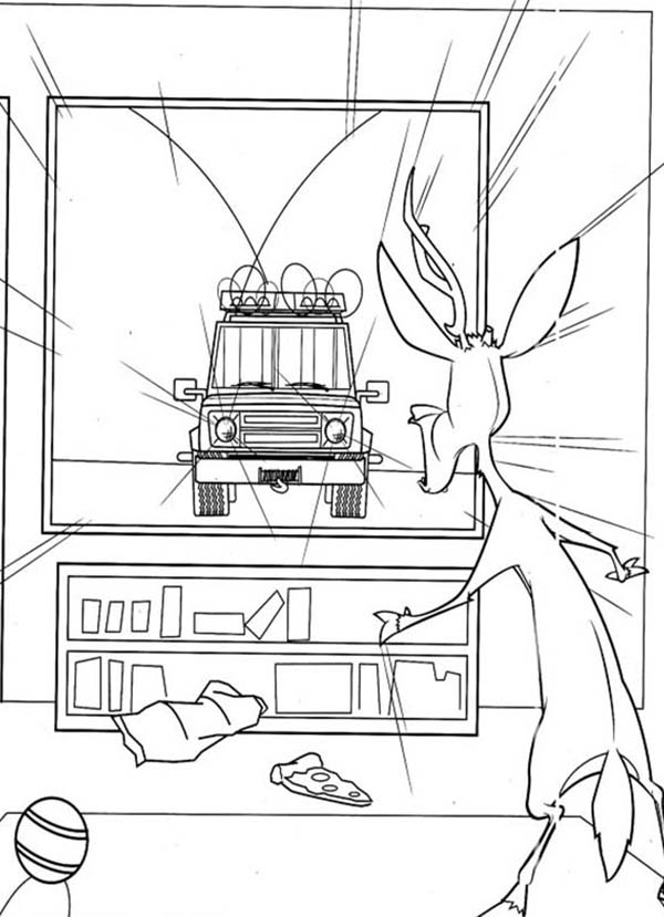 Oliver and Company, : Elliot Watching TV in Open Season Coloring Pages