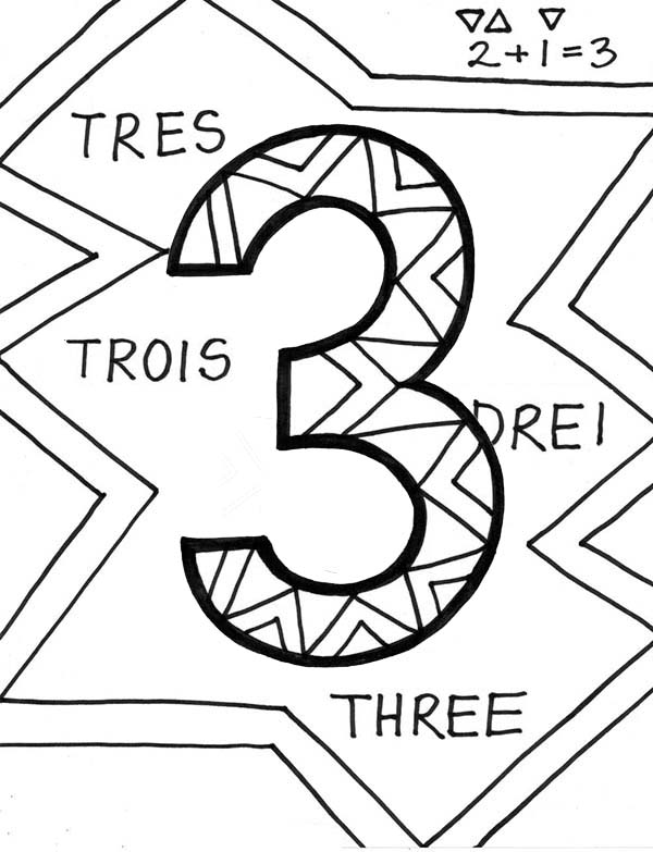 Number 3, : Finding Number 3 Coloring Page