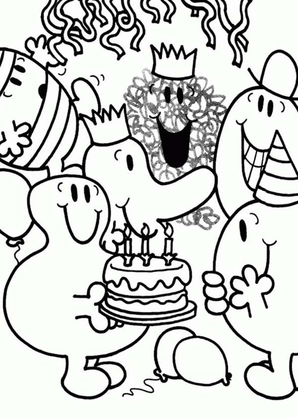 Mr Men and Little Miss, : Happy Birthday Mr Men and Little Miss Coloring Pages