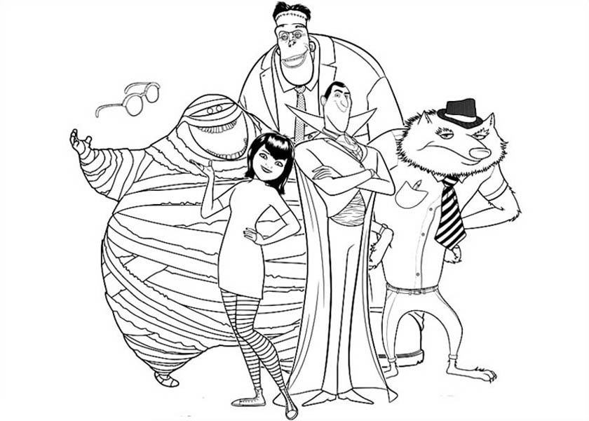 Hotel Transylvania, : Hotel Transylvania Famous Characters Coloring Pages