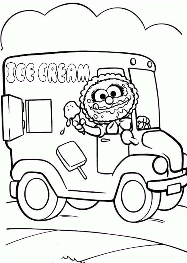 The Muppets, : Ice Cream Seller Vans The Muppets Coloring Pages