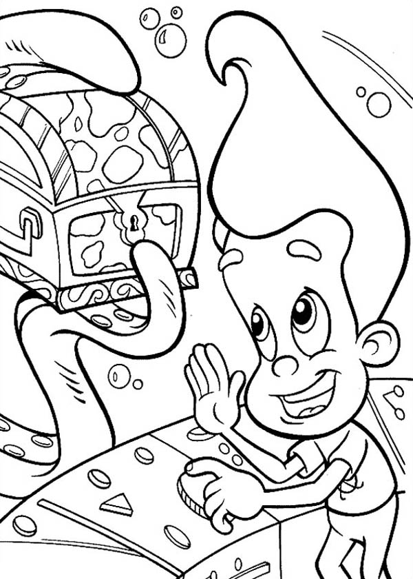 Jimmy Neutron, : Jimmy Neutron Search for Treasure Coloring Pages