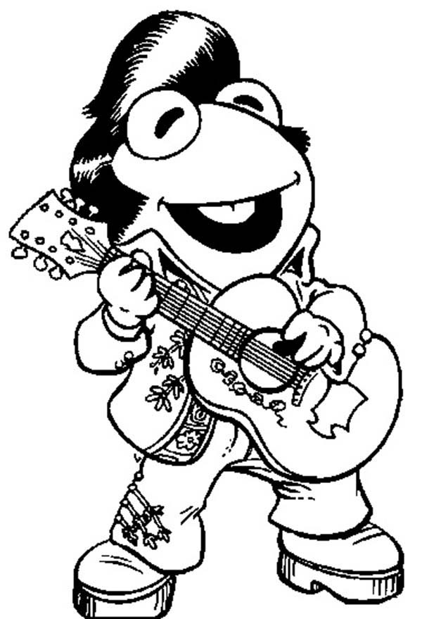 Muppet Babies, : Kermit the King of Rock and Roll Muppet Babies Coloring Pages