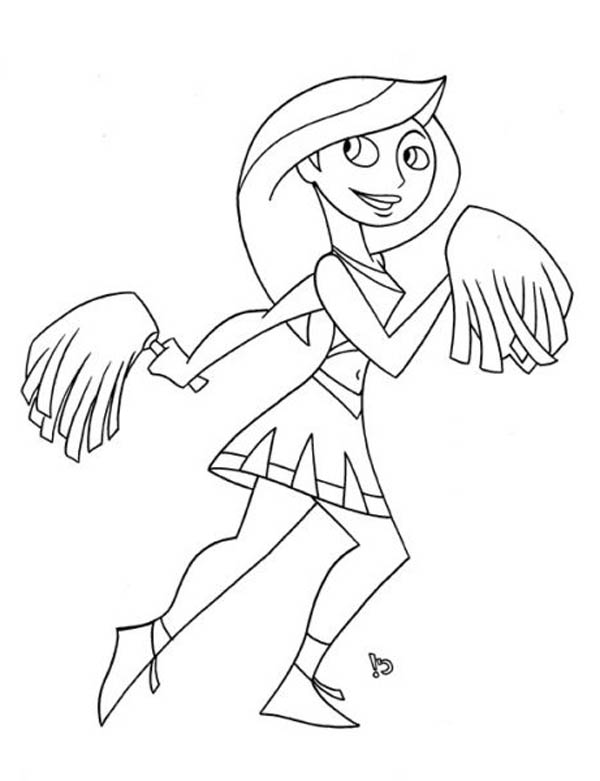 Kim Possible, : Kim Possible Cheerleading Squad Captain Coloring Pages
