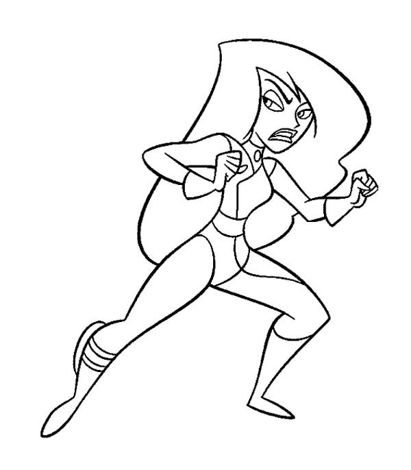Kim Possible, : Kim Possible Enemu Shego is Mad Coloring Pages