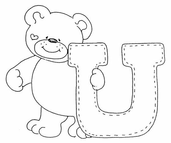 Letter U, : Learn Letter U Coloring Page