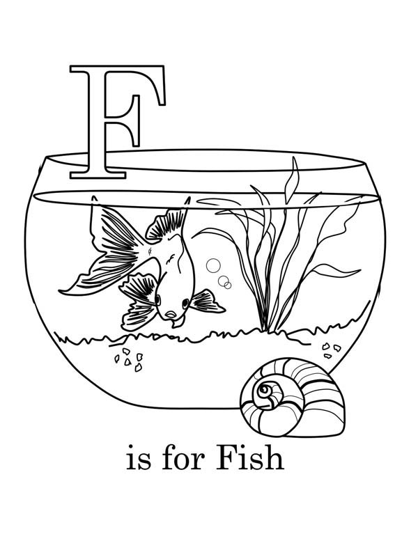 Letter F, : Learning Letter F for Coloring Page