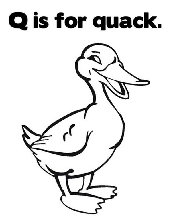 Letter Q, : Letter Q is for Quack Letter Q Coloring Page