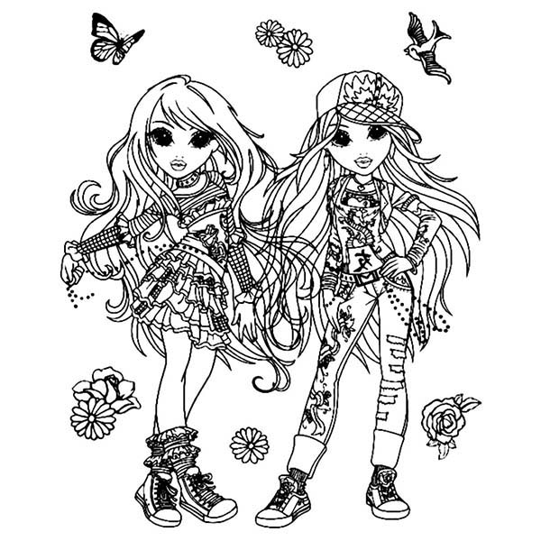 Moxie Girlz, : Lexa and Avery Taking Picture Together in Moxie Girlz Coloring Pages