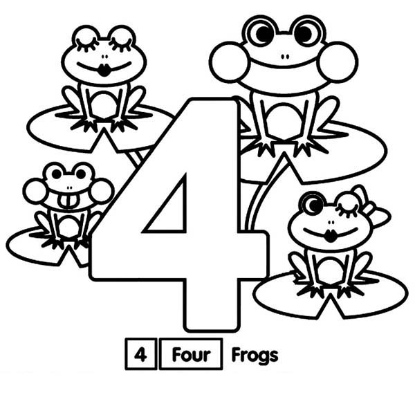 Number 4, : Looking for Number 4 Coloring Page