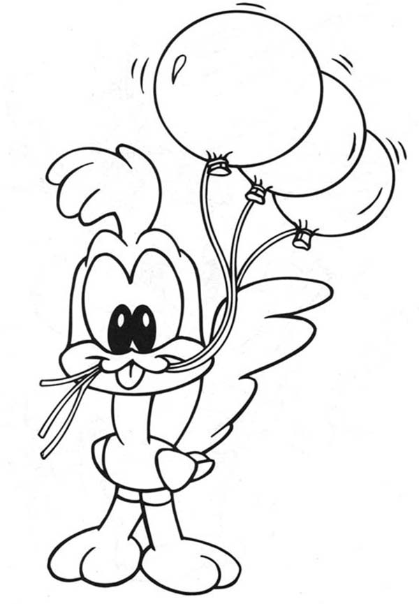 Looney Tunes, : Looney Tunes Coloring Pages Three Beautiful Ballons