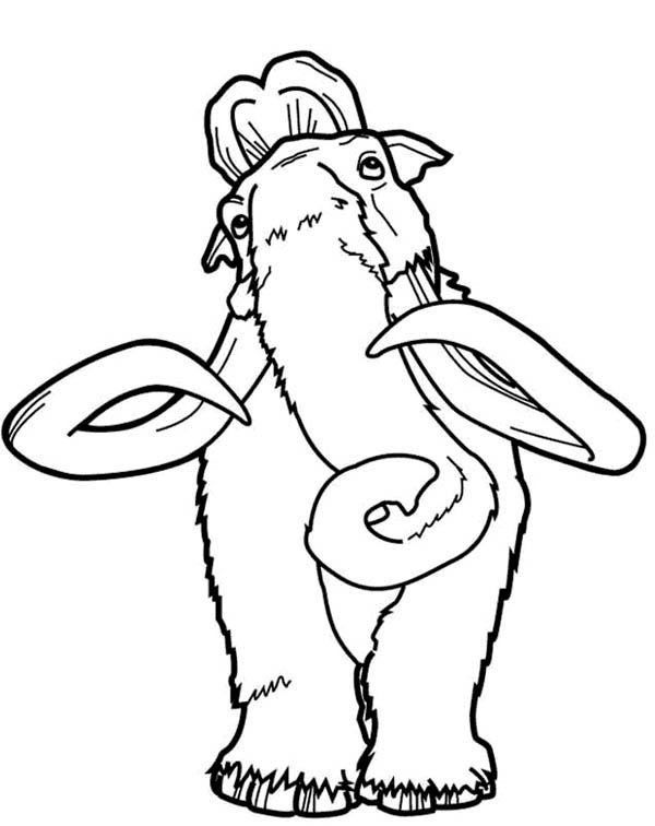 Ice Age, : Mannie the Mammoth from Ice Age Coloring Pages
