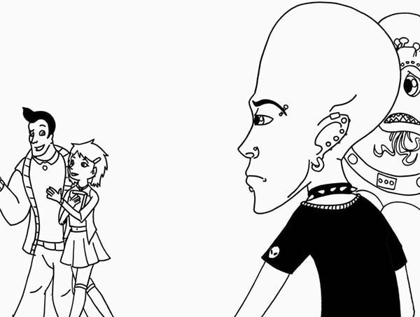 Megamind, : Megamind Watching People Passing By Coloring Pages
