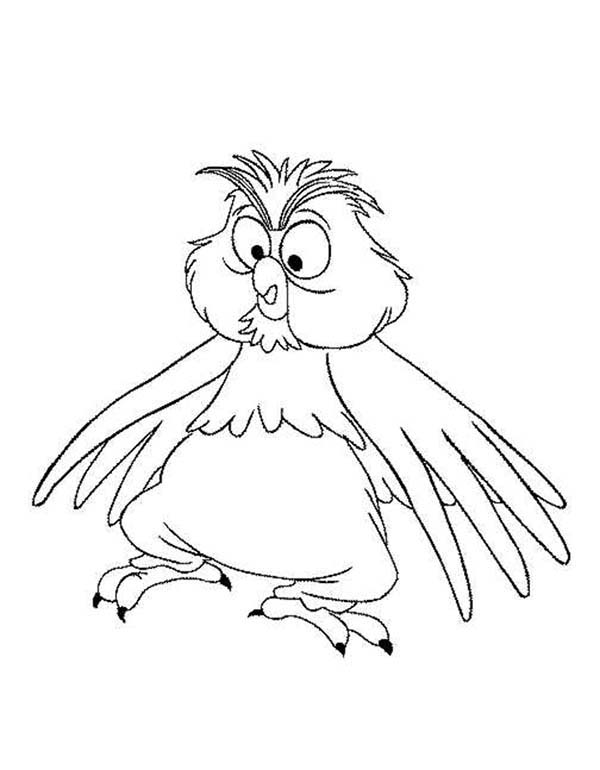 Merlin the Wizard, : Merlin the Wizard Change into Little Owl Coloring Pages