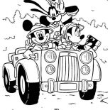Mickey Mouse Safari, Mickey Mouse Safari Adventure With Friends Coloring Pages: Mickey Mouse Safari Adventure with Friends Coloring Pages