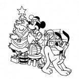 Mickey Mouse Safari, Mickey Mouse Safari Coloring Pages Pluto Helps Mickey To Decorate The Christmas Tree: Mickey Mouse Safari Coloring Pages Pluto Helps Mickey to Decorate-the-christmas-tree