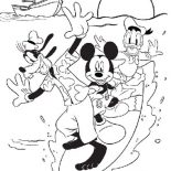 Mickey Mouse Safari, Mickey Mouse Safari Coloring Pages Surfing With Donald And Goofy: Mickey Mouse Safari Coloring Pages Surfing with Donald and Goofy
