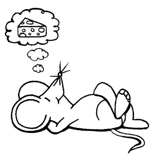 Mouse and Rat, : Mouse and Rat Dreaming of Cheese Coloring Pages